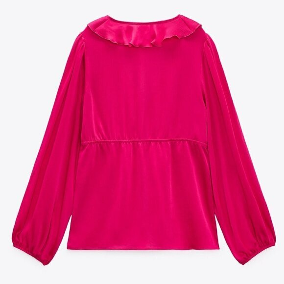 Zara Ruffled Pink Blouse - Picture 11 of 12
